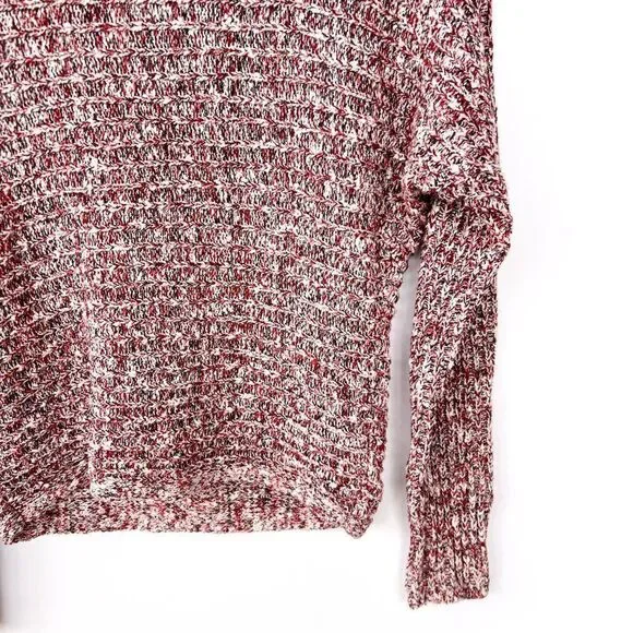 Abercrombie & Fitch Red Black White Marled Long Sleeve Knitted Sweater Small - Picture 8 of 8